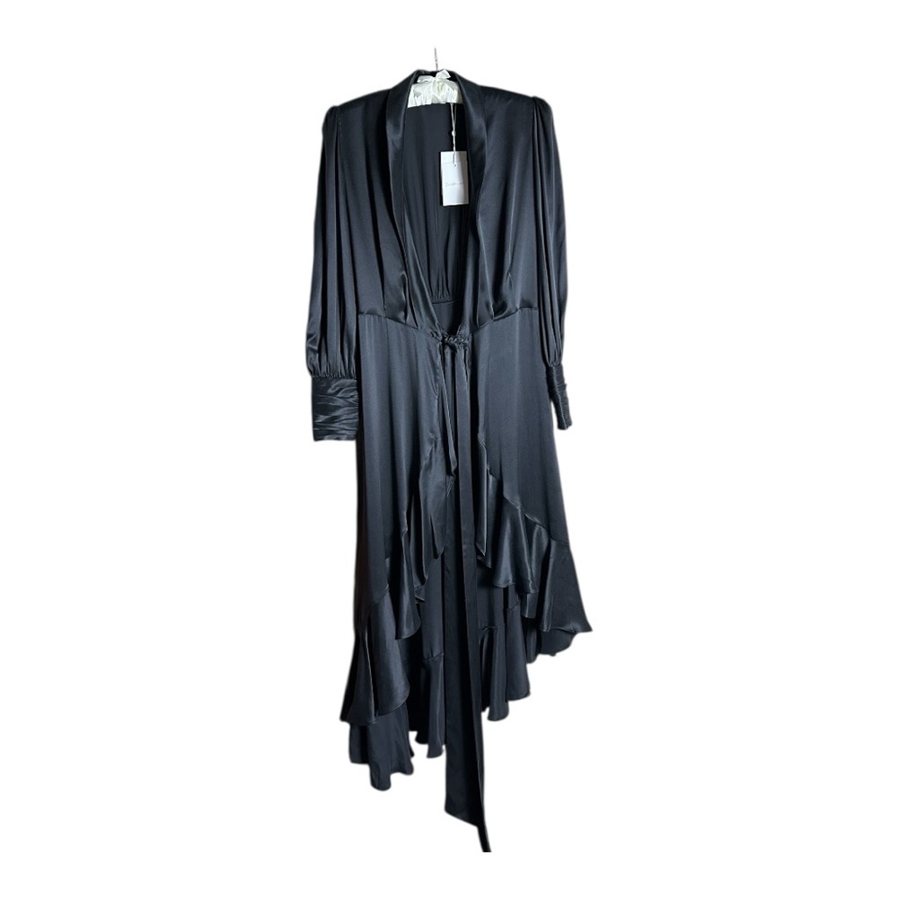 Zimmermann Silk Wrap Midi Dress – Black, NWT, Size 1 (US 6)